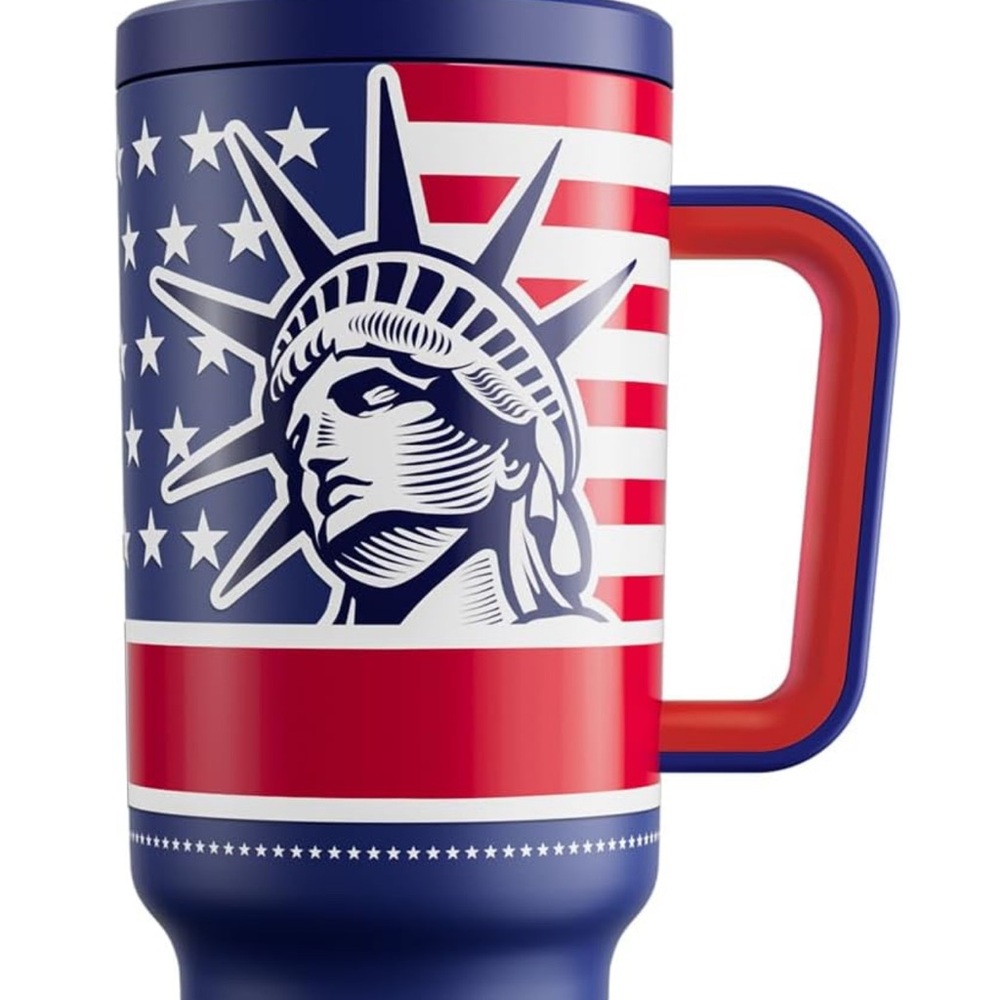 Meoky 40 oz Patriotic Travel Mug - Red, Blue, White